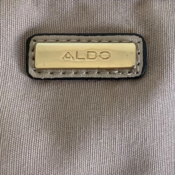 Aldo Taupe and Gold Hardware Large Tote Work Office Bag Purse (GUC) - Picture 14 of 16